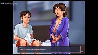 Summer Story - Stepson Gets Caught Pleasuring Himself By His Well-Endowed Mature Stepmother