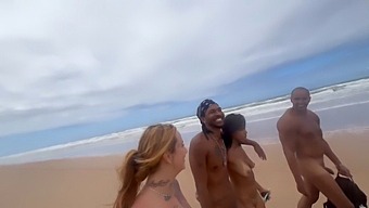 Nudist Beach Fun With Hot Friends And A Little Recording Spice