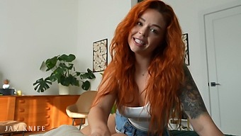Redhead Girlfriend Sinatra Monroe Makes A Sex Tape For Her Cuckold Boyfriend.